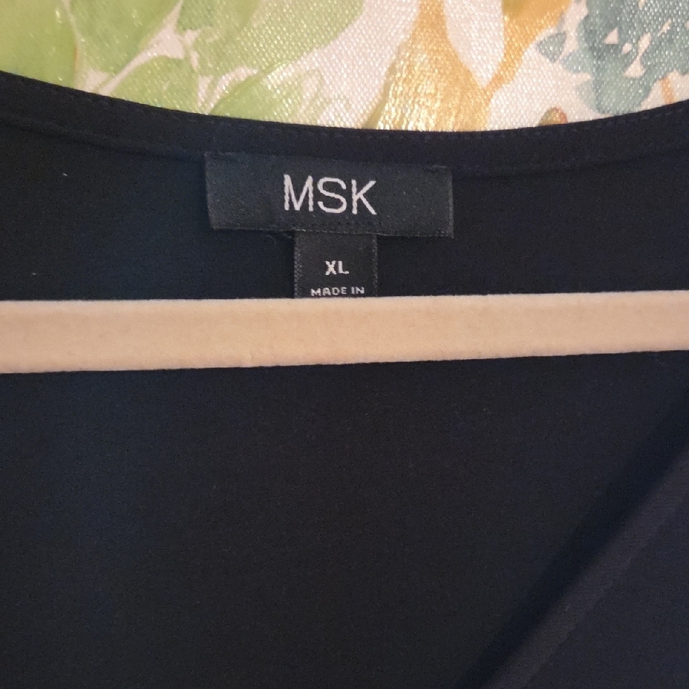 MSK Black Long-Sleeve Dress with Crochet Cuff Detail - Picture 2 of 6